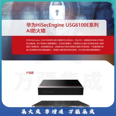 华为企业级防火墙千兆2*GE WAN+8*GE Combo+2*10GE SFP+含SSL VPN 100用户 USG6106E-AC