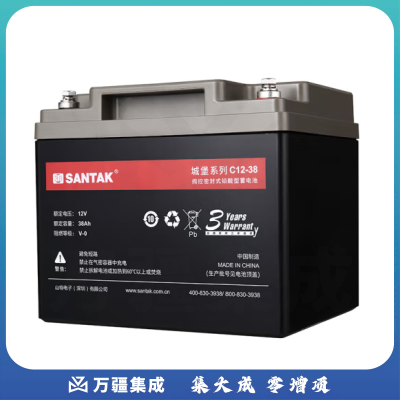 山特（SANTAK）UPS不间断电源城堡铅酸蓄电池C12-38AH 12V38AH阀控密封免维护