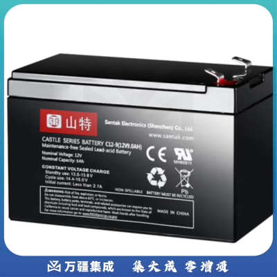 山特(SANTAK)UPS不间断电源城堡铅酸蓄电池C12-9AH 12V9AH阀控密封免维护