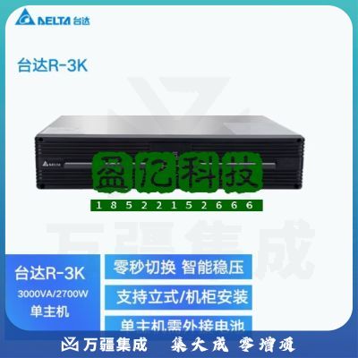 台达（DELTA）R-3K延机 3KVA/2.7KW机架式UPS不间断电源机房服务器续航稳压后备电源 长效机（单主机）