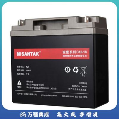 山特 C12-18 城堡系列电池免维护UPS不间断电源机房服务器专用阀控式铅酸蓄电池
