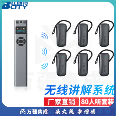 比西特 818R无线讲解器一对多会议博物馆政府电子导游带团解说耳麦景区参观导览旅游讲解 1讲80人听套装