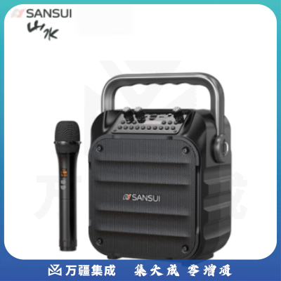山水（SANSUI）U11无线蓝牙音箱户外大音量广场舞音响小型家用收音机手提便携式带麦克风地摊摆摊喇叭【黑灰色】