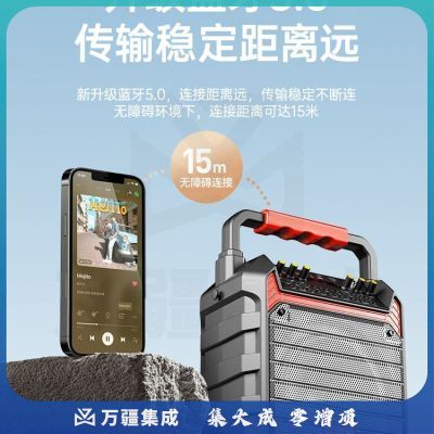 山水（SANSUI）D33蓝牙音响广场舞户外音响K歌手提便携式重低音带无线话筒直播专用 超长续航 【单话筒-5.25吋喇叭】