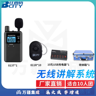 比西特 811R无线讲解器一对多耳挂式无线对讲器蓝牙导游耳机政企接待电子解说器 1讲 10人团套装