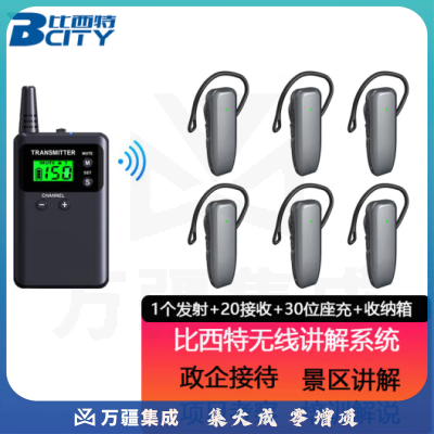 比西特 929R无线讲解器一对多蓝牙耳机导游讲解系统政企接待团队参观教学 1发射机20接收 30位座充 收纳箱