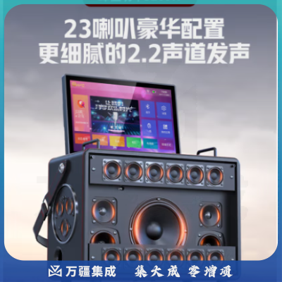 山水C6plus户外k歌专用音响家庭ktv音响套装移动视频广场舞音响带显示屏大功率蓝牙音箱功放一体机