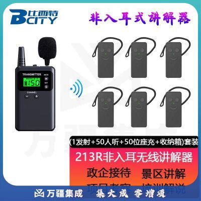比西特 213R无线讲解器一对多工厂参观讲解接待解说非入耳讲解器耳机耳麦 1讲+50接收+50位座充+收纳箱