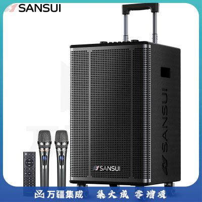 山水 SANSUI E12广场舞音响 户外音响k歌演出移动便携式拉杆唱歌跳舞大功率重低音带无线话筒