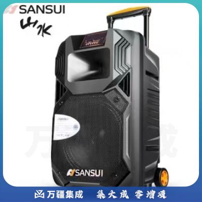山水（SANSUI）SS1广场舞音响拉杆音响户外大功率K歌网红直播移动无线便携式蓝牙音箱低音炮家用扩音播放器双话筒 SS1-15【双无线话筒】
