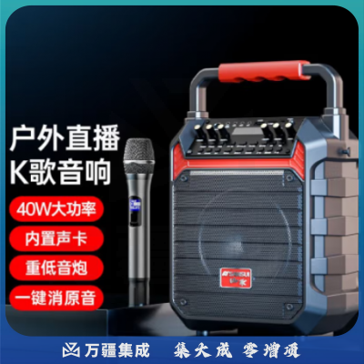 山水(SANSUI)D33蓝牙音响广场舞户外音响K歌手提便携式重低音带无线话筒直播专用 超长续航 【单话筒-5.25吋喇叭】