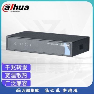 大华（dahua） 交换机 监控网络网线分线器 家用宿舍分流器5口全千兆交换机企业级金属壳 DH-S3000C-5GT