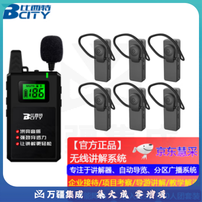 比西特 613T无线讲解器一对多政企接待参观讲解手持同声传译展厅721R讲解器 1讲 10人听 10位座充 收纳箱
