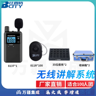 比西特 811R无线讲解器一对多耳挂式无线对讲器蓝牙导游耳机政企接待电子解说器 1讲 100人听团套装