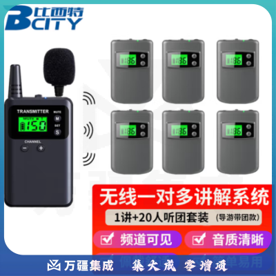 比西特713R无线讲解器导游讲解器一对多旅游博物馆景区讲解无线款耳机译旅游团电子解说 1讲 20人团套装