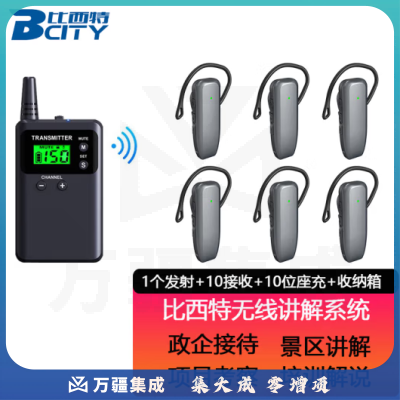 比西特 929R无线讲解器一对多蓝牙耳机导游讲解系统政企接待团队参观教学 1发射机10接收 10位座充 收纳箱