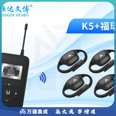 恒达文博耳挂式导游无线讲解器一对多政企接待参观讲解手持同声传译展厅解说风领夹话筒同声传译景区博物馆 1发射机 20接收机 50位充电箱