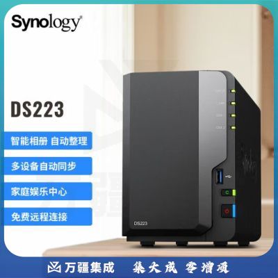 群晖（Synology）DS223搭配1块希捷(Seagate)6TB酷狼IronWolf ST6000VN006 硬盘套装 数据备份一体机