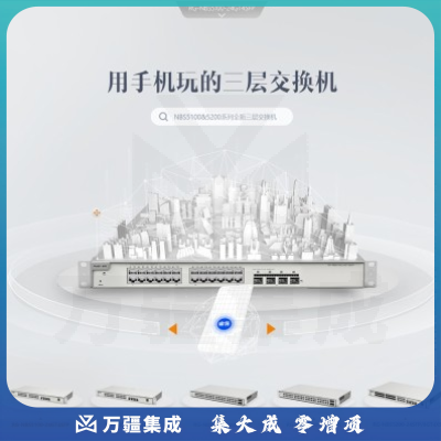 锐捷 RG-NBS5200-24SFP/8GT4XS 三层网管24口千兆全光口交换机