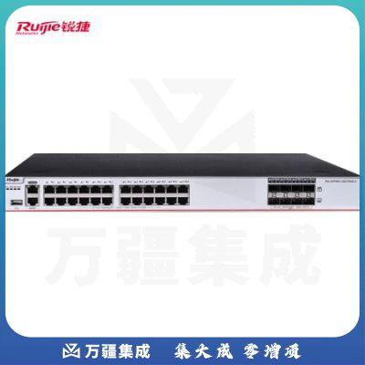 Ruijie锐捷RG-S5760C-24GT8XS-X(24个自适应电口,8个1G/10G SFP 光口,配置2个150W交流电源,3个万兆单模模块)