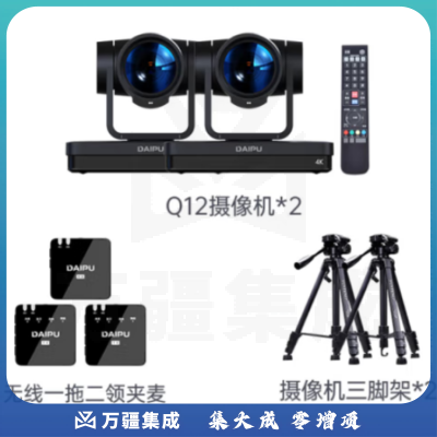 戴浦（DAIPU）DP-Q12B 4K电脑摄像头 超高清网络视频广角外接专用全套设备 双机位套装