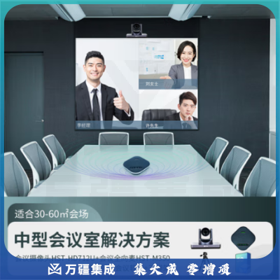 好视通中型会议室标准集成解决方案（50方公有云会议软件 712U摄像头 M350全向麦克风）适用30-60㎡会议室