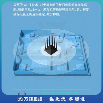 TP-LINK双千兆路由器 1900M无线 家用5G双频 WDR7660千兆易展 mesh分布 六信号放大器 高速路由WIFI穿墙IPv6