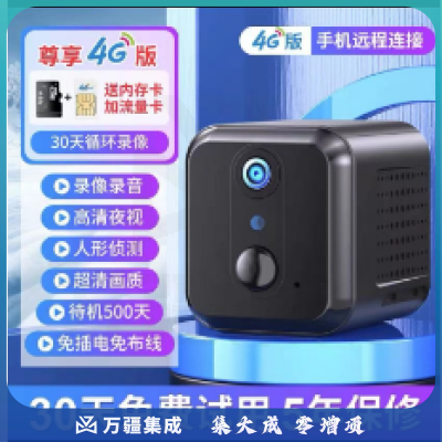 摄像头车载无线免插电连手机远程家用室内高清夜视4G车内监控 摄影 4G版 2.8mm  4K
