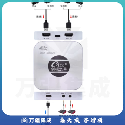 创视之星 4K60双路hdmi视频采集卡RBG24单反/相机/摄像机/手机摄像头高清直播专用抖音视频号2路两机位录制 双路真4K采集卡CSZX-692HDMI