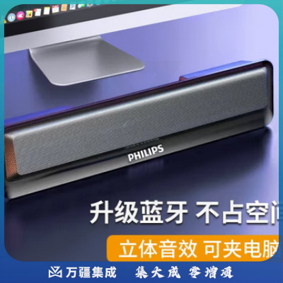 飞利浦（philips） SPA2100 电脑音响蓝牙音箱多媒体台式机笔记本低音炮音响便携迷你音响 黑色有线