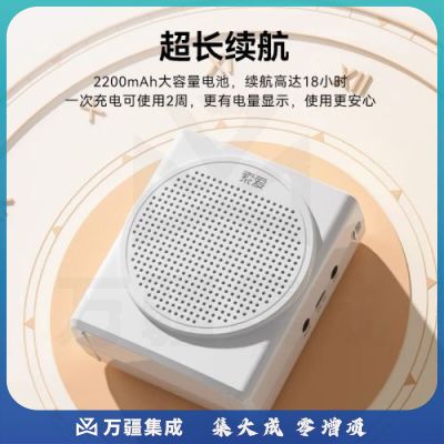 索爱(soaiy)S638小蜜蜂扩音器教师专用18W大功率智能防啸叫300S一键录音麦克风喇叭教学导游导购喊话Type-c 白