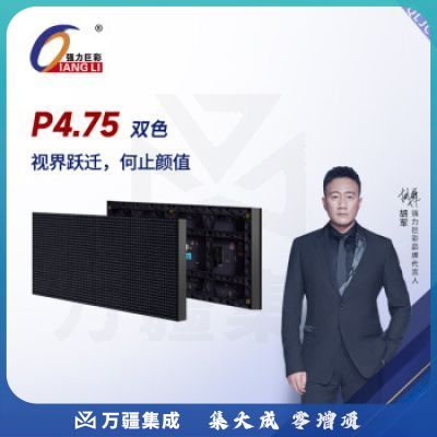 强力巨彩 P4.75室内双色LED显示屏 屏体  支撑结构 3.4*1.12m