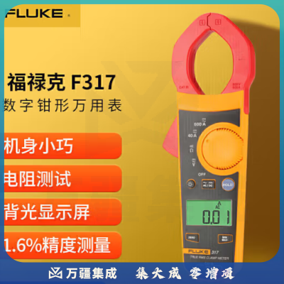 福禄克（FLUKE）F317 真有效值交直流数字钳形表 电流表万能表钳形万用表 600A