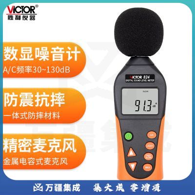 胜利仪器（VICTOR）数字噪音计 分贝仪 声级计 音量计 噪声仪 声音测试仪 测音器 VC824