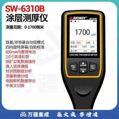 深达威高精度涂层测厚仪漆膜仪镀锌油漆厚度测量仪汽车漆面检测仪 SW-6310B(铁铝两用 锂电语音 电脑联机 数