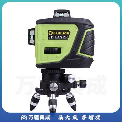福田（Fukuda) 贴墙仪12线绿光水平仪3d全方位泥墙仪高精度自动安平打线仪蓝光水平仪 （干锂两用）绿光12线标配
