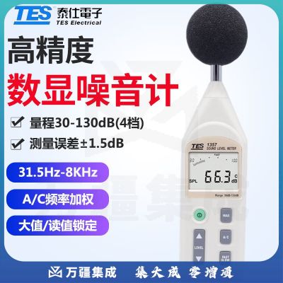泰仕分离式声级计噪音计记忆式噪音监测计高精度分贝仪可选外接延长线 TES-1357