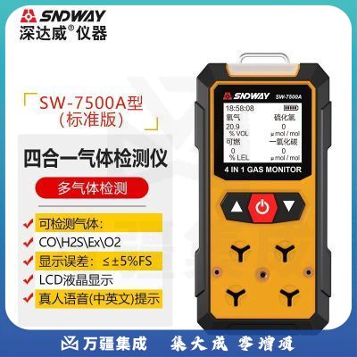 深达威气体检测仪 有毒有害可燃等化学气体浓度测试仪报警器检测仪 SW-7500A型(标准版）
