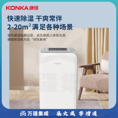 康佳（KONKA）KCSJ-1118-T 除湿机 家用抽湿机除湿器卧室去湿器吸湿干燥除潮防潮小型抽湿神器 地下室干燥机 定时预约 负离子净化 除湿量12L