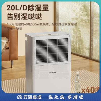 海信（Hisense）除湿机大面积90平抽湿机 别墅吸湿器 地下室工业去湿防潮除湿器 20L/天 （适用30-90平） CF20BD/SH