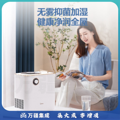 美的（Midea）无雾加湿器卧室家用办公室桌面 低噪空气加湿 防霉杀菌滤网 母婴补水小米白2D40B