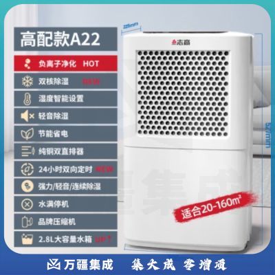 志高（CHIGO）除湿机家用抽湿机除湿器 除湿量12L/天 家用地下室轻音吸湿器去湿防潮干燥机回南天除湿神器 12L/天 负离子净化 A22