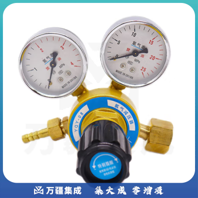 化科 氧气表 氧气减压阀O2减压器全铜 370型高压小巧压力表 全铜氧气表【YQY-08】