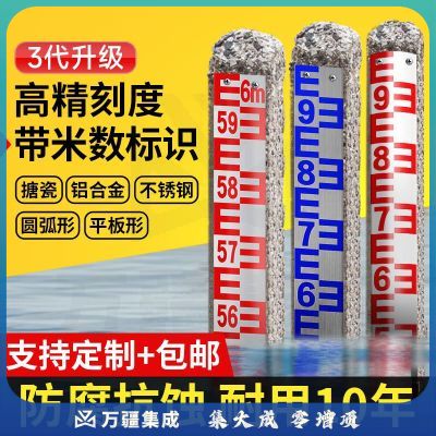 鼎峰水位尺不锈钢铝合金水尺搪瓷河道水位标尺水位标识杆 烤漆不锈钢(定制工期7天) 10cm宽*1m
