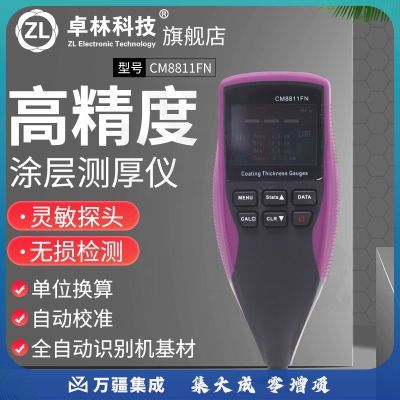 涂层测厚仪高精度 数显液晶屏 铁基铝基两用 油漆漆膜厚度计 漆膜仪 CM8811FN 送充电套装