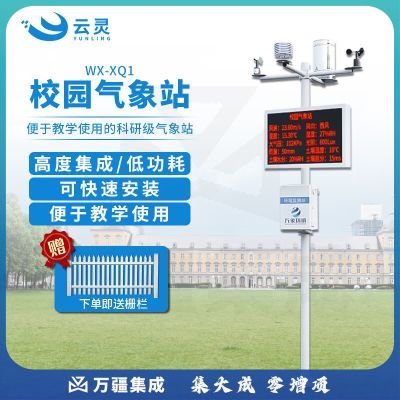 云灵校园气象站风速风向温湿度室外气候环境自动观测教学设备 幼儿园款气象站