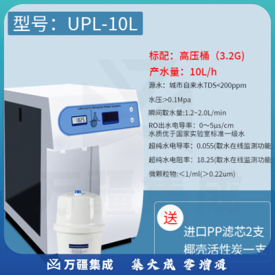 恩谊 超纯水机实验室纯水仪化水机ro反渗透去离子水设备学校净水器 UPL-10L一级水