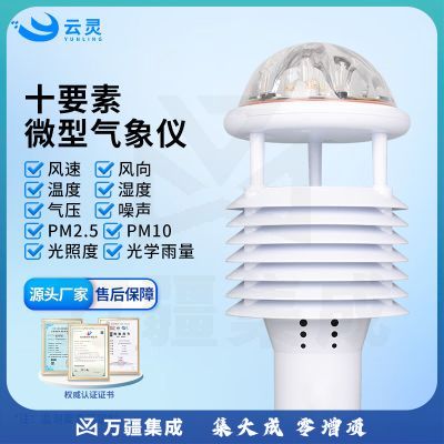 云灵环境监测仪风速风向传感器多要素气象仪户外气候测定设备 10要素微气象仪