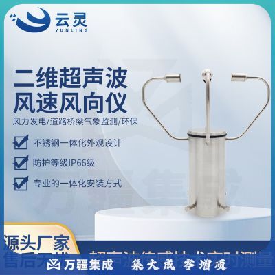 云灵二维风速风向仪WQX2A2超声波风速测量仪金属款高精度实验室 不锈钢款二维风速风向仪