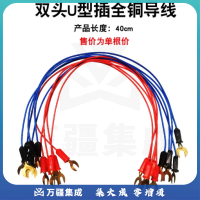 思齐（SiQi）双头U型鱼叉（全铜单根） 导线全铜铁质连接线中小学物理实验电学电路教具教学仪器（10根起订）